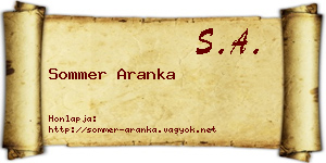 Sommer Aranka névjegykártya